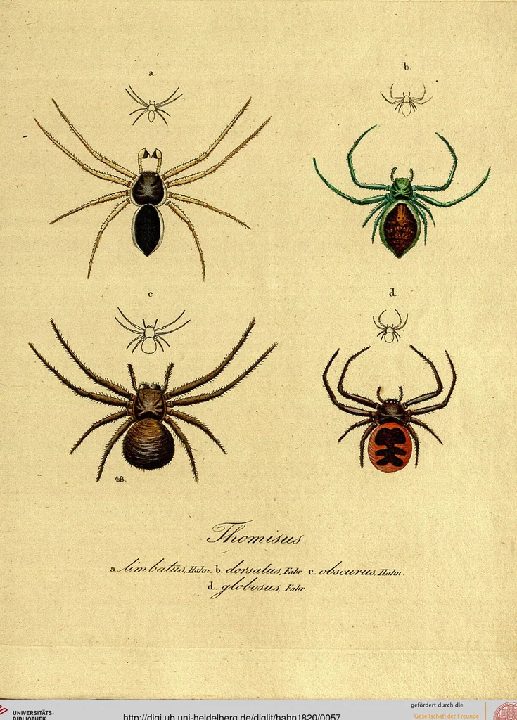 An illustration from Monographie der Spinnen / Monographia Aranearum, 1820, leaf 57