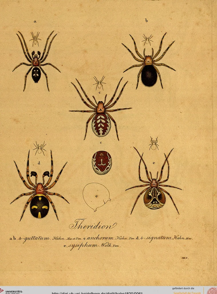 An illustration from Monographie der Spinnen / Monographia Aranearum, 1820, leaf 61