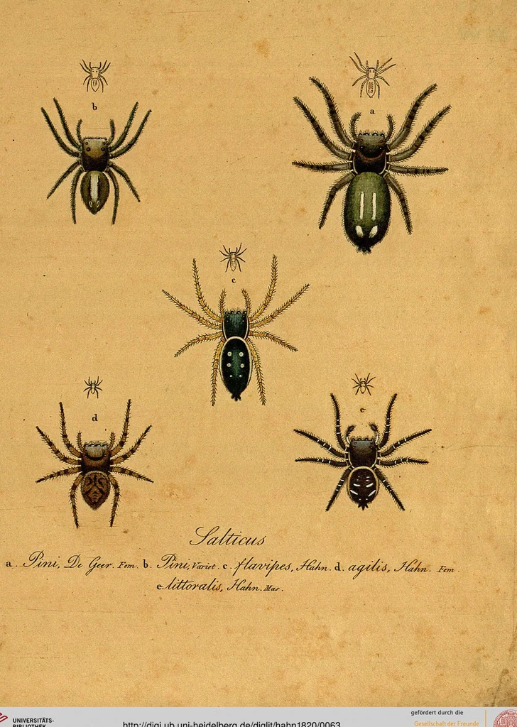 An illustration from Monographie der Spinnen / Monographia Aranearum, 1820, leaf 63