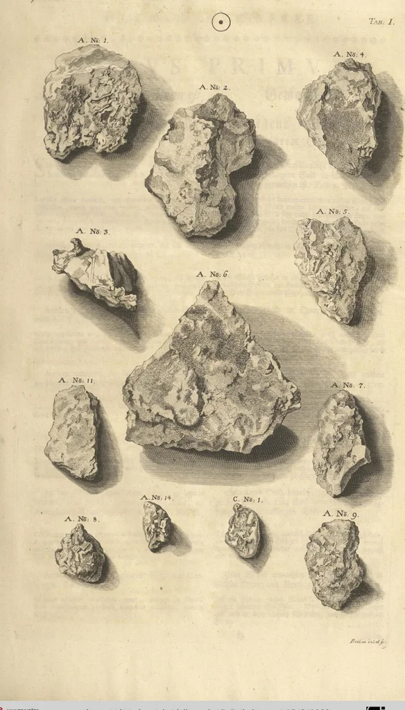 An illustration from Mvsevm Richterianvm: continens fossilia animalia vegetabilia mar., 1743, leaf 68