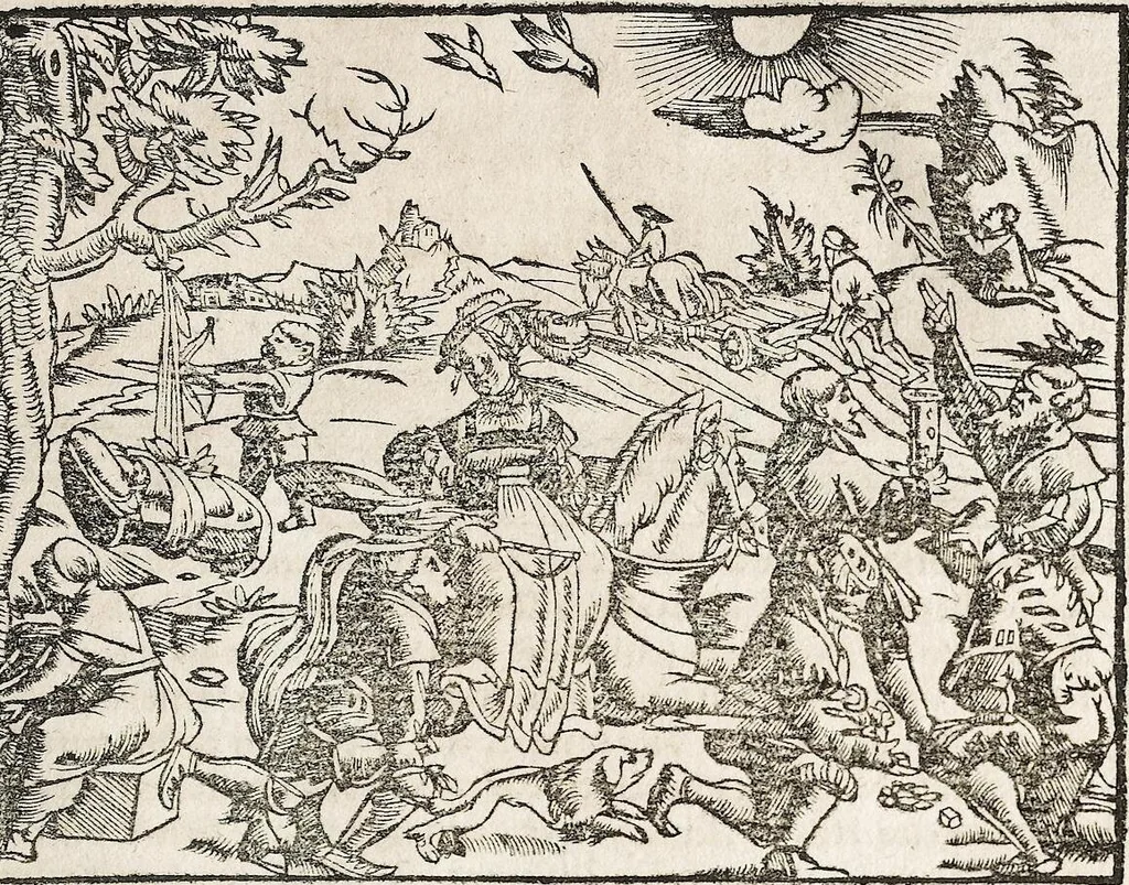 An illustration from Heydenweldt Vnd [und] irer Götter anfängcklicher vrsprung [Ursprung]: durch was verwhänungen den selben etwas vermeynter macht zugemessen, vmb dero wille[n], sie von den alten verehert worden ..., 1554, leaf 315