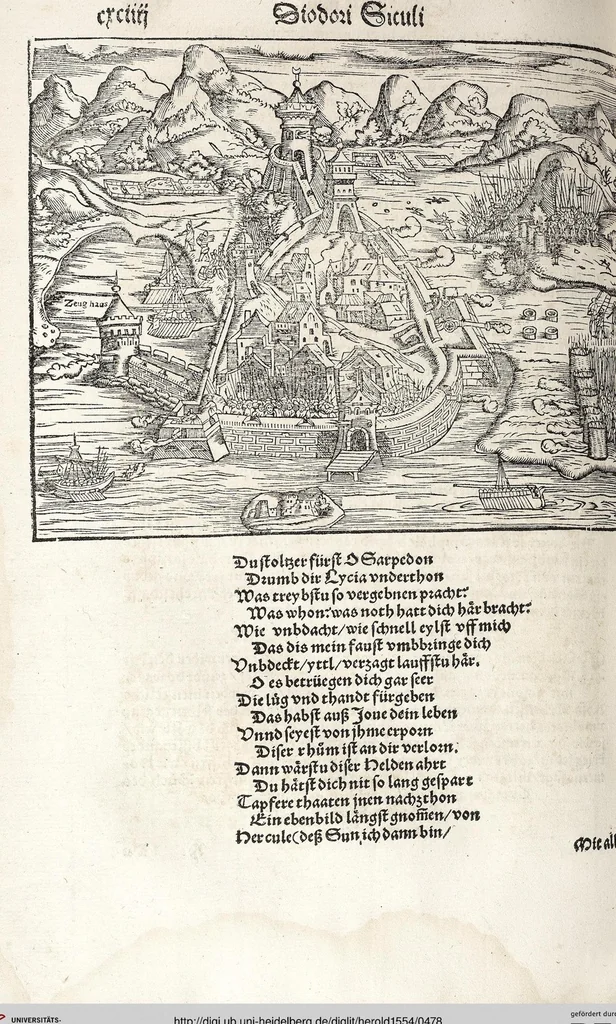 An illustration from Heydenweldt Vnd [und] irer Götter anfängcklicher vrsprung [Ursprung]: durch was verwhänungen den selben etwas vermeynter macht zugemessen, vmb dero wille[n], sie von den alten verehert worden ..., 1554, leaf 478