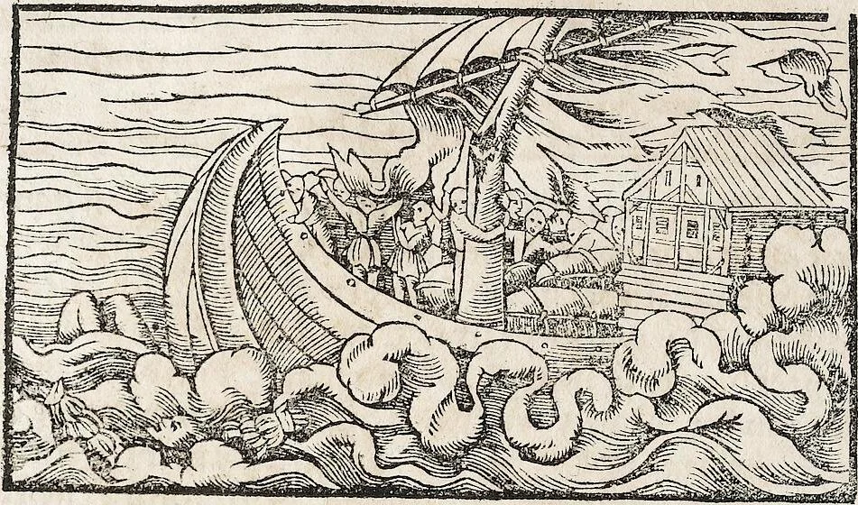 An illustration from Heydenweldt Vnd [und] irer Götter anfängcklicher vrsprung [Ursprung]: durch was verwhänungen den selben etwas vermeynter macht zugemessen, vmb dero wille[n], sie von den alten verehert worden ..., 1554, leaf 486