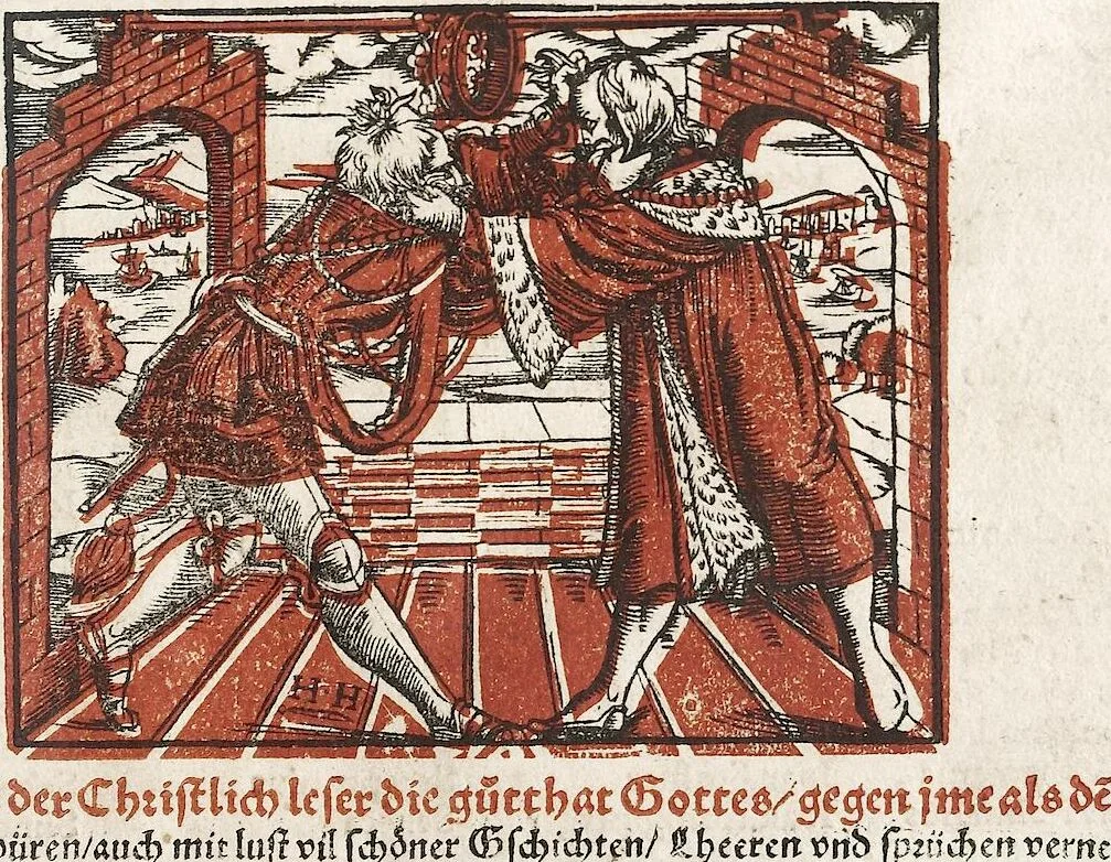 An illustration from Heydenweldt Vnd [und] irer Götter anfängcklicher vrsprung [Ursprung]: durch was verwhänungen den selben etwas vermeynter macht zugemessen, vmb dero wille[n], sie von den alten verehert worden ..., 1554, leaf 5