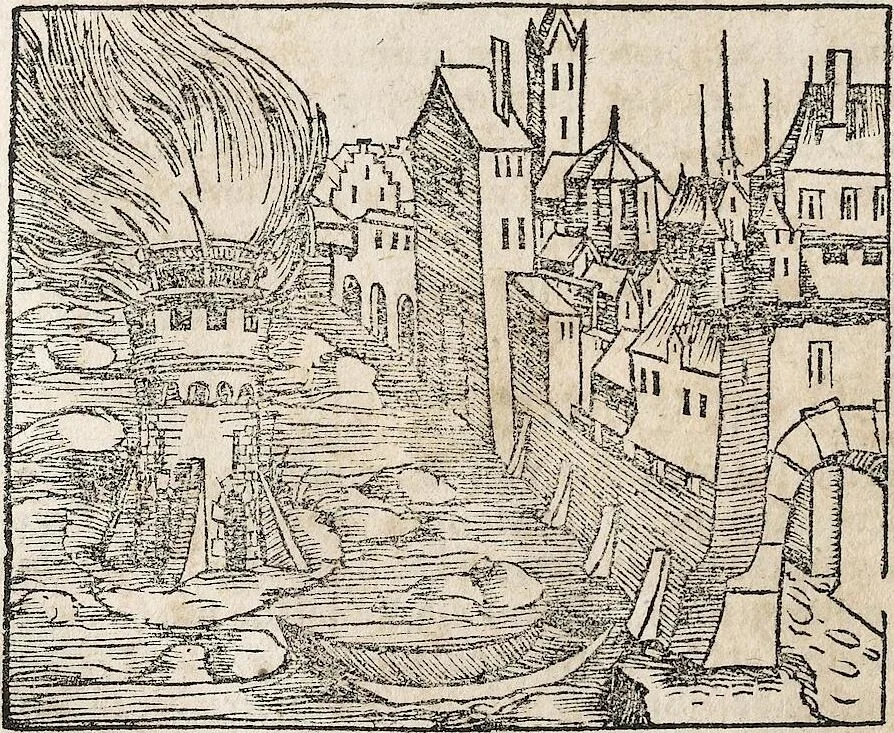 An illustration from Heydenweldt Vnd [und] irer Götter anfängcklicher vrsprung [Ursprung]: durch was verwhänungen den selben etwas vermeynter macht zugemessen, vmb dero wille[n], sie von den alten verehert worden ..., 1554, leaf 516