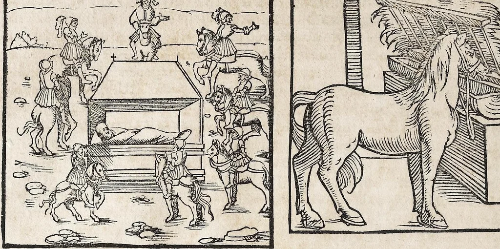 An illustration from Heydenweldt Vnd [und] irer Götter anfängcklicher vrsprung [Ursprung]: durch was verwhänungen den selben etwas vermeynter macht zugemessen, vmb dero wille[n], sie von den alten verehert worden ..., 1554, leaf 568