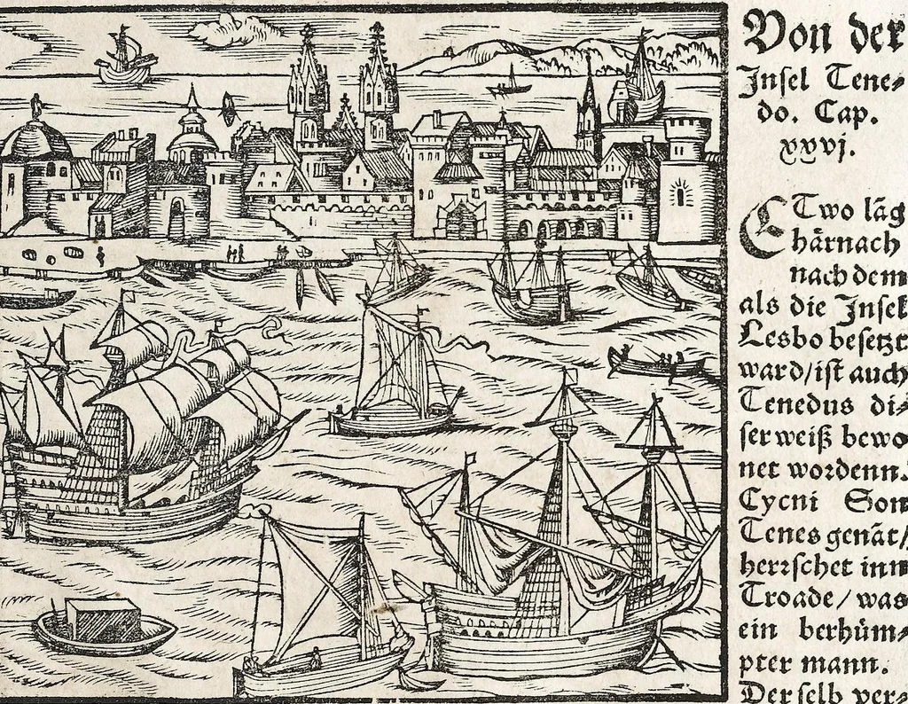 An illustration from Heydenweldt Vnd [und] irer Götter anfängcklicher vrsprung [Ursprung]: durch was verwhänungen den selben etwas vermeynter macht zugemessen, vmb dero wille[n], sie von den alten verehert worden ..., 1554, leaf 577