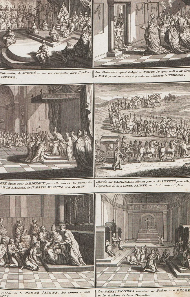 An illustration from Heilige Ceremonien, Gottes und Götzen-Dienste aller Völcker der Welt, Oder Eigentliche Vorstellung und summarischer Begriff, der vornehmsten Gottes-Dienstlichen Pflichten, Kirchen- und Tempel-Gebräuchen, der Christlich- und abgöttischen Völcker der gantzen Welt: Welche Nach des Berühmten Picarts Erfindung in Kupfer gestochen, und verlegt worden, 1748, leaf 106