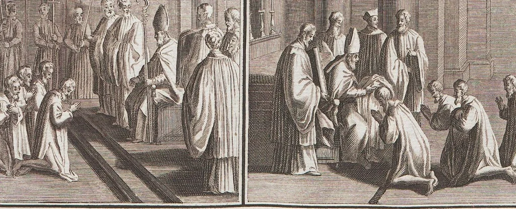 An illustration from Heilige Ceremonien, Gottes und Götzen-Dienste aller Völcker der Welt, Oder Eigentliche Vorstellung und summarischer Begriff, der vornehmsten Gottes-Dienstlichen Pflichten, Kirchen- und Tempel-Gebräuchen, der Christlich- und abgöttischen Völcker der gantzen Welt: Welche Nach des Berühmten Picarts Erfindung in Kupfer gestochen, und verlegt worden, 1748, leaf 118