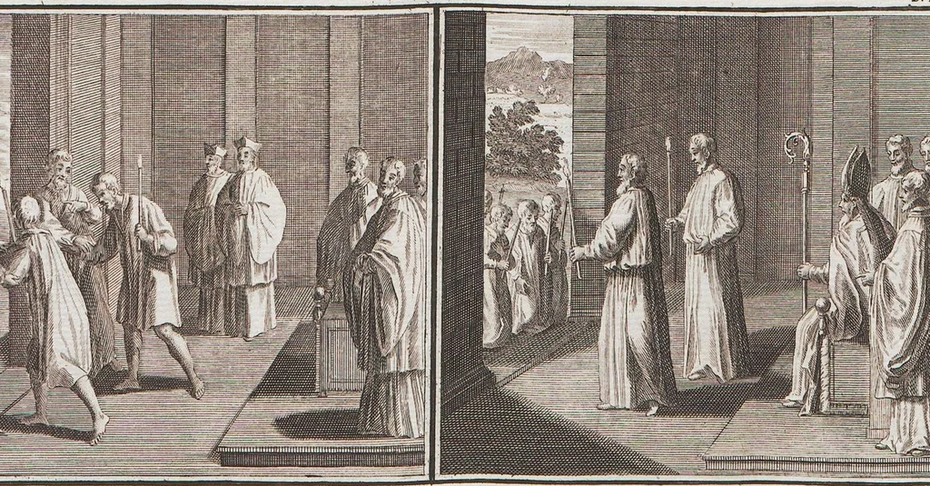 An illustration from Heilige Ceremonien, Gottes und Götzen-Dienste aller Völcker der Welt, Oder Eigentliche Vorstellung und summarischer Begriff, der vornehmsten Gottes-Dienstlichen Pflichten, Kirchen- und Tempel-Gebräuchen, der Christlich- und abgöttischen Völcker der gantzen Welt: Welche Nach des Berühmten Picarts Erfindung in Kupfer gestochen, und verlegt worden, 1748, leaf 118