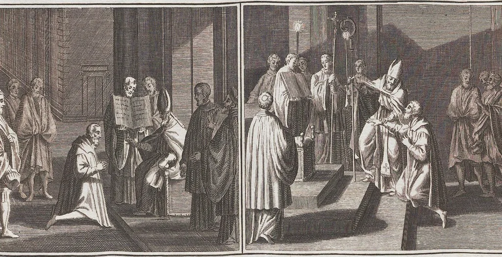An illustration from Heilige Ceremonien, Gottes und Götzen-Dienste aller Völcker der Welt, Oder Eigentliche Vorstellung und summarischer Begriff, der vornehmsten Gottes-Dienstlichen Pflichten, Kirchen- und Tempel-Gebräuchen, der Christlich- und abgöttischen Völcker der gantzen Welt: Welche Nach des Berühmten Picarts Erfindung in Kupfer gestochen, und verlegt worden, 1748, leaf 119