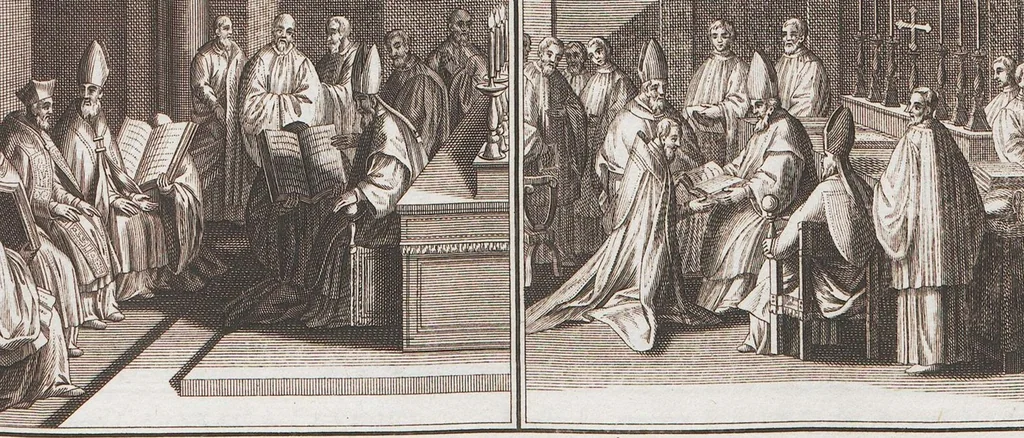 An illustration from Heilige Ceremonien, Gottes und Götzen-Dienste aller Völcker der Welt, Oder Eigentliche Vorstellung und summarischer Begriff, der vornehmsten Gottes-Dienstlichen Pflichten, Kirchen- und Tempel-Gebräuchen, der Christlich- und abgöttischen Völcker der gantzen Welt: Welche Nach des Berühmten Picarts Erfindung in Kupfer gestochen, und verlegt worden, 1748, leaf 125