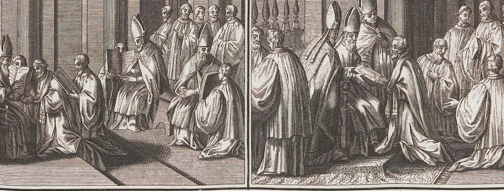 An illustration from Heilige Ceremonien, Gottes und Götzen-Dienste aller Völcker der Welt, Oder Eigentliche Vorstellung und summarischer Begriff, der vornehmsten Gottes-Dienstlichen Pflichten, Kirchen- und Tempel-Gebräuchen, der Christlich- und abgöttischen Völcker der gantzen Welt: Welche Nach des Berühmten Picarts Erfindung in Kupfer gestochen, und verlegt worden, 1748, leaf 126