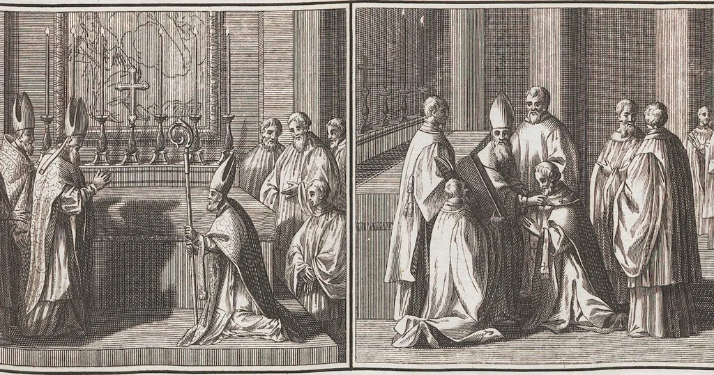 An illustration from Heilige Ceremonien, Gottes und Götzen-Dienste aller Völcker der Welt, Oder Eigentliche Vorstellung und summarischer Begriff, der vornehmsten Gottes-Dienstlichen Pflichten, Kirchen- und Tempel-Gebräuchen, der Christlich- und abgöttischen Völcker der gantzen Welt: Welche Nach des Berühmten Picarts Erfindung in Kupfer gestochen, und verlegt worden, 1748, leaf 126