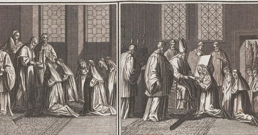 An illustration from Heilige Ceremonien, Gottes und Götzen-Dienste aller Völcker der Welt, Oder Eigentliche Vorstellung und summarischer Begriff, der vornehmsten Gottes-Dienstlichen Pflichten, Kirchen- und Tempel-Gebräuchen, der Christlich- und abgöttischen Völcker der gantzen Welt: Welche Nach des Berühmten Picarts Erfindung in Kupfer gestochen, und verlegt worden, 1748, leaf 128