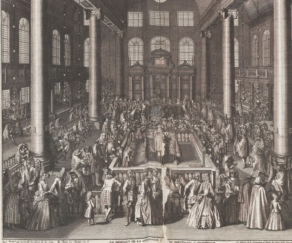 An illustration from Heilige Ceremonien, Gottes und Götzen-Dienste aller Völcker der Welt, Oder Eigentliche Vorstellung und summarischer Begriff, der vornehmsten Gottes-Dienstlichen Pflichten, Kirchen- und Tempel-Gebräuchen, der Christlich- und abgöttischen Völcker der gantzen Welt: Welche Nach des Berühmten Picarts Erfindung in Kupfer gestochen, und verlegt worden, 1748, leaf 136
