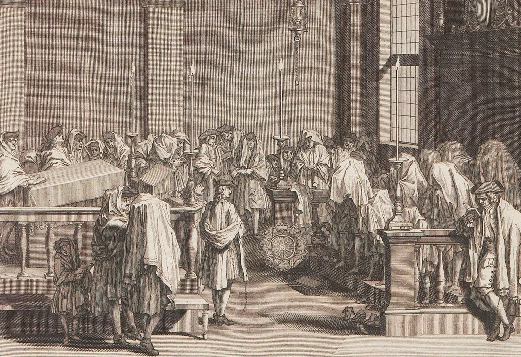 An illustration from Heilige Ceremonien, Gottes und Götzen-Dienste aller Völcker der Welt, Oder Eigentliche Vorstellung und summarischer Begriff, der vornehmsten Gottes-Dienstlichen Pflichten, Kirchen- und Tempel-Gebräuchen, der Christlich- und abgöttischen Völcker der gantzen Welt: Welche Nach des Berühmten Picarts Erfindung in Kupfer gestochen, und verlegt worden, 1748, leaf 139