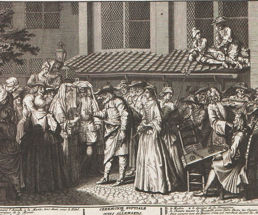 An illustration from Heilige Ceremonien, Gottes und Götzen-Dienste aller Völcker der Welt, Oder Eigentliche Vorstellung und summarischer Begriff, der vornehmsten Gottes-Dienstlichen Pflichten, Kirchen- und Tempel-Gebräuchen, der Christlich- und abgöttischen Völcker der gantzen Welt: Welche Nach des Berühmten Picarts Erfindung in Kupfer gestochen, und verlegt worden, 1748, leaf 146