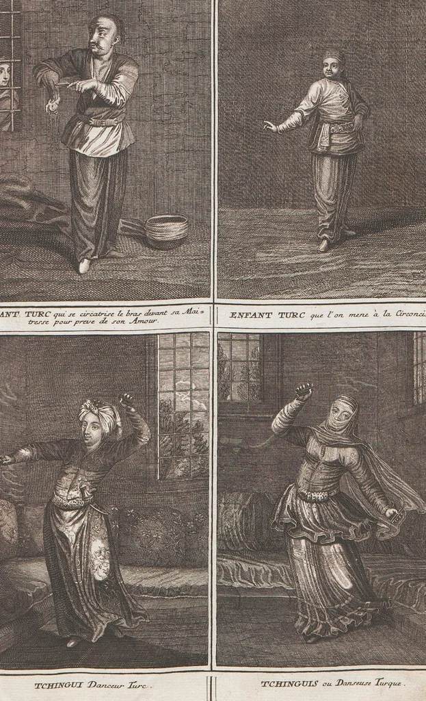 An illustration from Heilige Ceremonien, Gottes und Götzen-Dienste aller Völcker der Welt, Oder Eigentliche Vorstellung und summarischer Begriff, der vornehmsten Gottes-Dienstlichen Pflichten, Kirchen- und Tempel-Gebräuchen, der Christlich- und abgöttischen Völcker der gantzen Welt: Welche Nach des Berühmten Picarts Erfindung in Kupfer gestochen, und verlegt worden, 1748, leaf 152