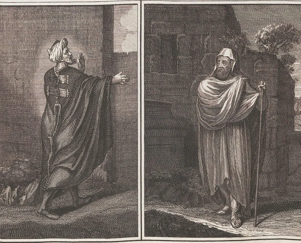 An illustration from Heilige Ceremonien, Gottes und Götzen-Dienste aller Völcker der Welt, Oder Eigentliche Vorstellung und summarischer Begriff, der vornehmsten Gottes-Dienstlichen Pflichten, Kirchen- und Tempel-Gebräuchen, der Christlich- und abgöttischen Völcker der gantzen Welt: Welche Nach des Berühmten Picarts Erfindung in Kupfer gestochen, und verlegt worden, 1748, leaf 156