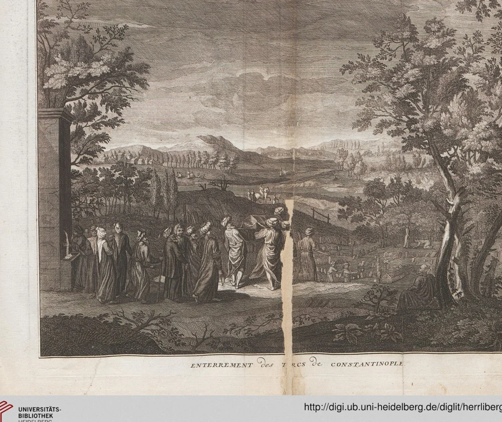 An illustration from Heilige Ceremonien, Gottes und Götzen-Dienste aller Völcker der Welt, Oder Eigentliche Vorstellung und summarischer Begriff, der vornehmsten Gottes-Dienstlichen Pflichten, Kirchen- und Tempel-Gebräuchen, der Christlich- und abgöttischen Völcker der gantzen Welt: Welche Nach des Berühmten Picarts Erfindung in Kupfer gestochen, und verlegt worden, 1748, leaf 157