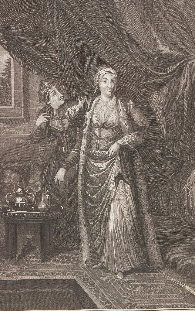An illustration from Heilige Ceremonien, Gottes und Götzen-Dienste aller Völcker der Welt, Oder Eigentliche Vorstellung und summarischer Begriff, der vornehmsten Gottes-Dienstlichen Pflichten, Kirchen- und Tempel-Gebräuchen, der Christlich- und abgöttischen Völcker der gantzen Welt: Welche Nach des Berühmten Picarts Erfindung in Kupfer gestochen, und verlegt worden, 1748, leaf 159
