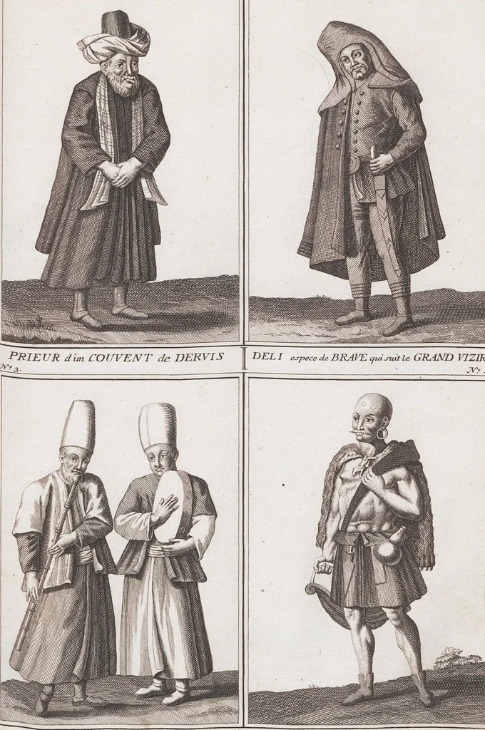 An illustration from Heilige Ceremonien, Gottes und Götzen-Dienste aller Völcker der Welt, Oder Eigentliche Vorstellung und summarischer Begriff, der vornehmsten Gottes-Dienstlichen Pflichten, Kirchen- und Tempel-Gebräuchen, der Christlich- und abgöttischen Völcker der gantzen Welt: Welche Nach des Berühmten Picarts Erfindung in Kupfer gestochen, und verlegt worden, 1748, leaf 164