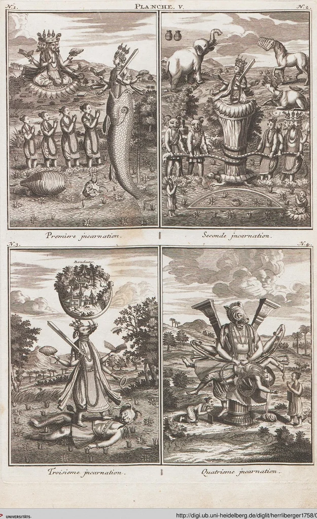 An illustration from Heilige Ceremonien, Gottes und Götzen-Dienste aller Völcker der Welt, Oder Eigentliche Vorstellung und summarischer Begriff, der vornehmsten Gottes-Dienstlichen Pflichten, Kirchen- und Tempel-Gebräuchen, der Christlich- und abgöttischen Völcker der gantzen Welt: Welche Nach des Berühmten Picarts Erfindung in Kupfer gestochen, und verlegt worden, 1748, leaf 176