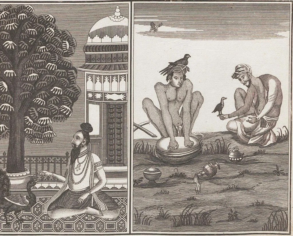 An illustration from Heilige Ceremonien, Gottes und Götzen-Dienste aller Völcker der Welt, Oder Eigentliche Vorstellung und summarischer Begriff, der vornehmsten Gottes-Dienstlichen Pflichten, Kirchen- und Tempel-Gebräuchen, der Christlich- und abgöttischen Völcker der gantzen Welt: Welche Nach des Berühmten Picarts Erfindung in Kupfer gestochen, und verlegt worden, 1748, leaf 182