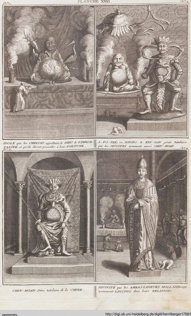 An illustration from Heilige Ceremonien, Gottes und Götzen-Dienste aller Völcker der Welt, Oder Eigentliche Vorstellung und summarischer Begriff, der vornehmsten Gottes-Dienstlichen Pflichten, Kirchen- und Tempel-Gebräuchen, der Christlich- und abgöttischen Völcker der gantzen Welt: Welche Nach des Berühmten Picarts Erfindung in Kupfer gestochen, und verlegt worden, 1748, leaf 202