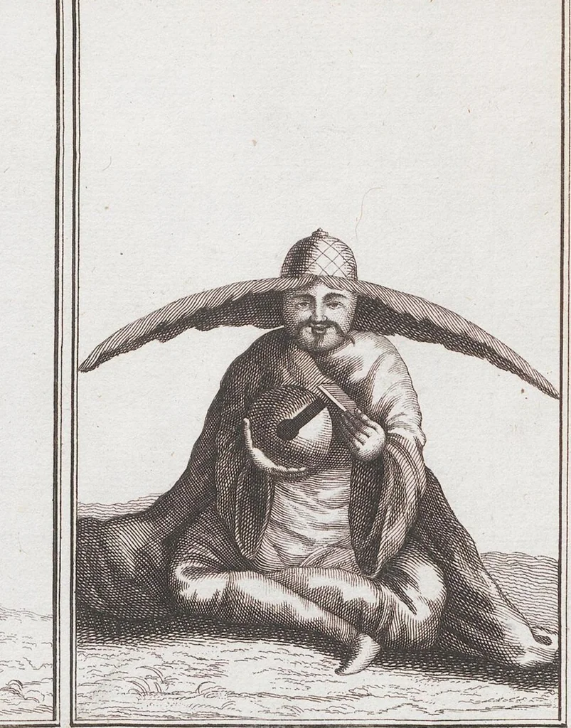 An illustration from Heilige Ceremonien, Gottes und Götzen-Dienste aller Völcker der Welt, Oder Eigentliche Vorstellung und summarischer Begriff, der vornehmsten Gottes-Dienstlichen Pflichten, Kirchen- und Tempel-Gebräuchen, der Christlich- und abgöttischen Völcker der gantzen Welt: Welche Nach des Berühmten Picarts Erfindung in Kupfer gestochen, und verlegt worden, 1748, leaf 206