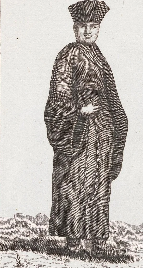 An illustration from Heilige Ceremonien, Gottes und Götzen-Dienste aller Völcker der Welt, Oder Eigentliche Vorstellung und summarischer Begriff, der vornehmsten Gottes-Dienstlichen Pflichten, Kirchen- und Tempel-Gebräuchen, der Christlich- und abgöttischen Völcker der gantzen Welt: Welche Nach des Berühmten Picarts Erfindung in Kupfer gestochen, und verlegt worden, 1748, leaf 206