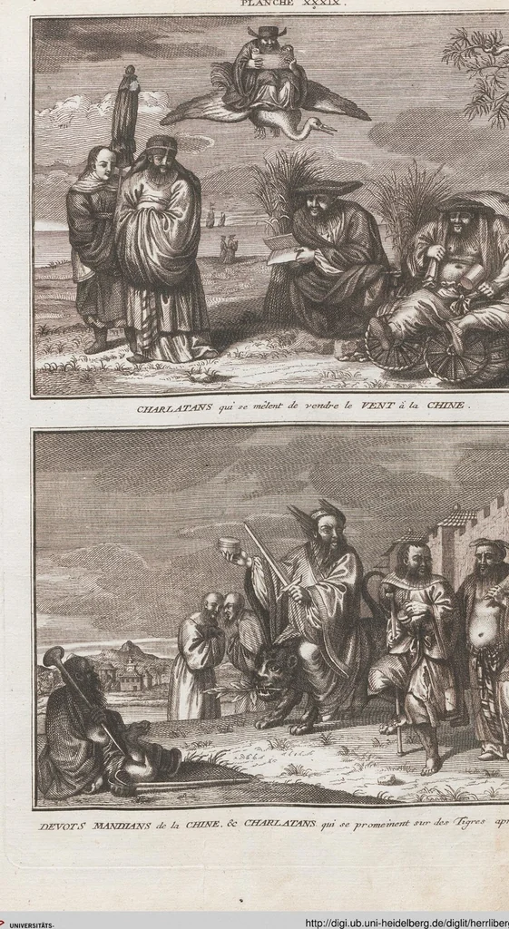 An illustration from Heilige Ceremonien, Gottes und Götzen-Dienste aller Völcker der Welt, Oder Eigentliche Vorstellung und summarischer Begriff, der vornehmsten Gottes-Dienstlichen Pflichten, Kirchen- und Tempel-Gebräuchen, der Christlich- und abgöttischen Völcker der gantzen Welt: Welche Nach des Berühmten Picarts Erfindung in Kupfer gestochen, und verlegt worden, 1748, leaf 210