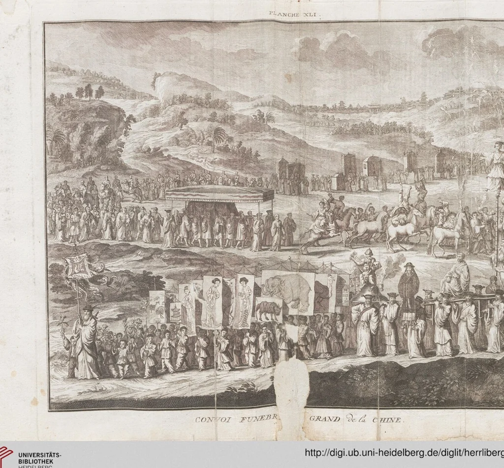 An illustration from Heilige Ceremonien, Gottes und Götzen-Dienste aller Völcker der Welt, Oder Eigentliche Vorstellung und summarischer Begriff, der vornehmsten Gottes-Dienstlichen Pflichten, Kirchen- und Tempel-Gebräuchen, der Christlich- und abgöttischen Völcker der gantzen Welt: Welche Nach des Berühmten Picarts Erfindung in Kupfer gestochen, und verlegt worden, 1748, leaf 212