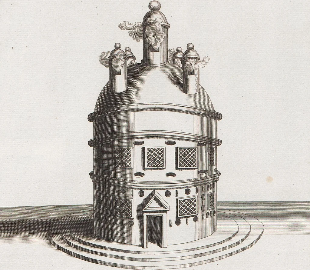 An illustration from Heilige Ceremonien, Gottes und Götzen-Dienste aller Völcker der Welt, Oder Eigentliche Vorstellung und summarischer Begriff, der vornehmsten Gottes-Dienstlichen Pflichten, Kirchen- und Tempel-Gebräuchen, der Christlich- und abgöttischen Völcker der gantzen Welt: Welche Nach des Berühmten Picarts Erfindung in Kupfer gestochen, und verlegt worden, 1748, leaf 230