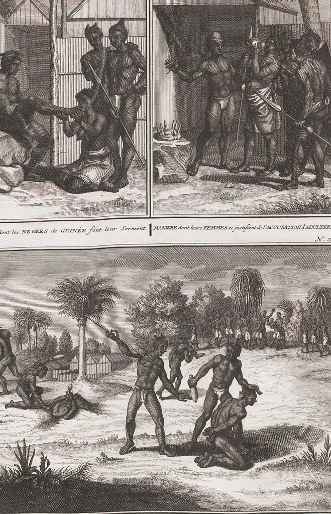 An illustration from Heilige Ceremonien, Gottes und Götzen-Dienste aller Völcker der Welt, Oder Eigentliche Vorstellung und summarischer Begriff, der vornehmsten Gottes-Dienstlichen Pflichten, Kirchen- und Tempel-Gebräuchen, der Christlich- und abgöttischen Völcker der gantzen Welt: Welche Nach des Berühmten Picarts Erfindung in Kupfer gestochen, und verlegt worden, 1748, leaf 235
