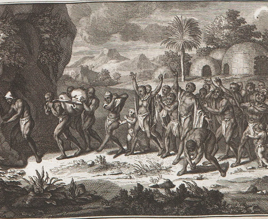 An illustration from Heilige Ceremonien, Gottes und Götzen-Dienste aller Völcker der Welt, Oder Eigentliche Vorstellung und summarischer Begriff, der vornehmsten Gottes-Dienstlichen Pflichten, Kirchen- und Tempel-Gebräuchen, der Christlich- und abgöttischen Völcker der gantzen Welt: Welche Nach des Berühmten Picarts Erfindung in Kupfer gestochen, und verlegt worden, 1748, leaf 239