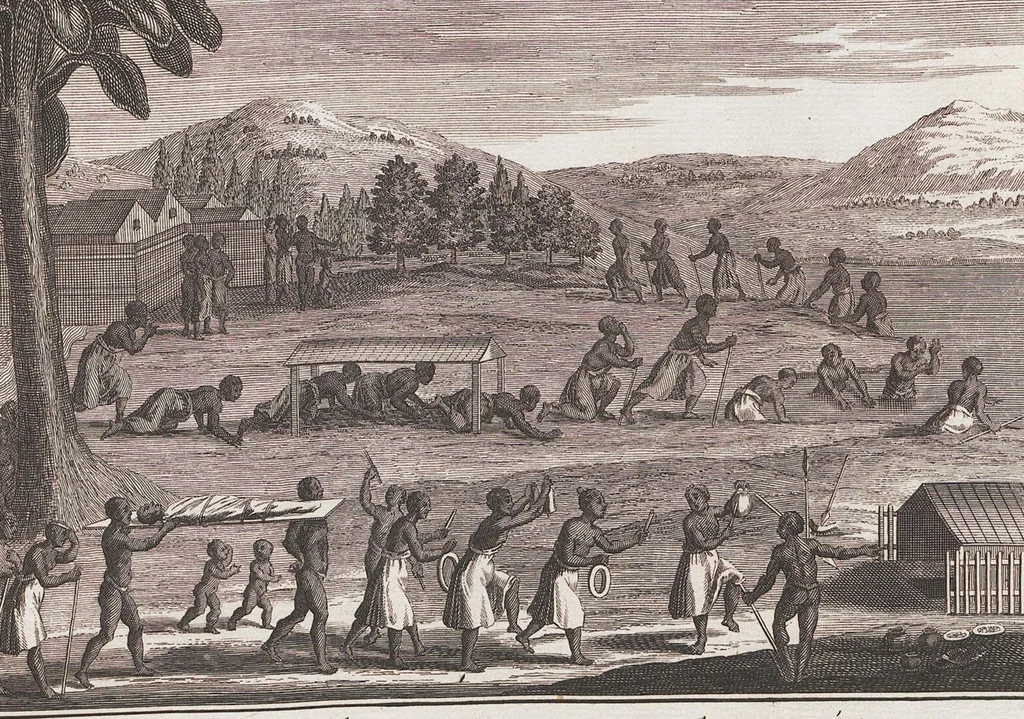 An illustration from Heilige Ceremonien, Gottes und Götzen-Dienste aller Völcker der Welt, Oder Eigentliche Vorstellung und summarischer Begriff, der vornehmsten Gottes-Dienstlichen Pflichten, Kirchen- und Tempel-Gebräuchen, der Christlich- und abgöttischen Völcker der gantzen Welt: Welche Nach des Berühmten Picarts Erfindung in Kupfer gestochen, und verlegt worden, 1748, leaf 241