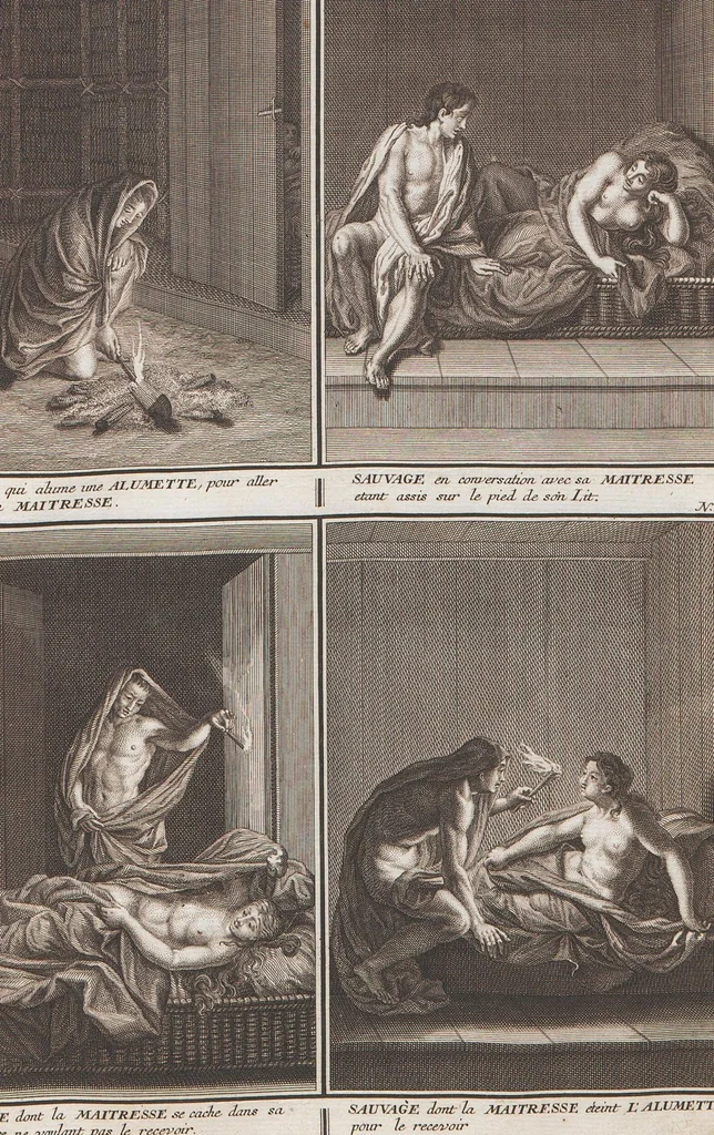 An illustration from Heilige Ceremonien, Gottes und Götzen-Dienste aller Völcker der Welt, Oder Eigentliche Vorstellung und summarischer Begriff, der vornehmsten Gottes-Dienstlichen Pflichten, Kirchen- und Tempel-Gebräuchen, der Christlich- und abgöttischen Völcker der gantzen Welt: Welche Nach des Berühmten Picarts Erfindung in Kupfer gestochen, und verlegt worden, 1748, leaf 244