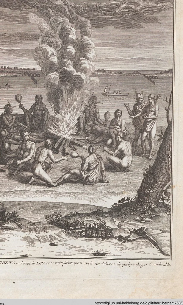 An illustration from Heilige Ceremonien, Gottes und Götzen-Dienste aller Völcker der Welt, Oder Eigentliche Vorstellung und summarischer Begriff, der vornehmsten Gottes-Dienstlichen Pflichten, Kirchen- und Tempel-Gebräuchen, der Christlich- und abgöttischen Völcker der gantzen Welt: Welche Nach des Berühmten Picarts Erfindung in Kupfer gestochen, und verlegt worden, 1748, leaf 250
