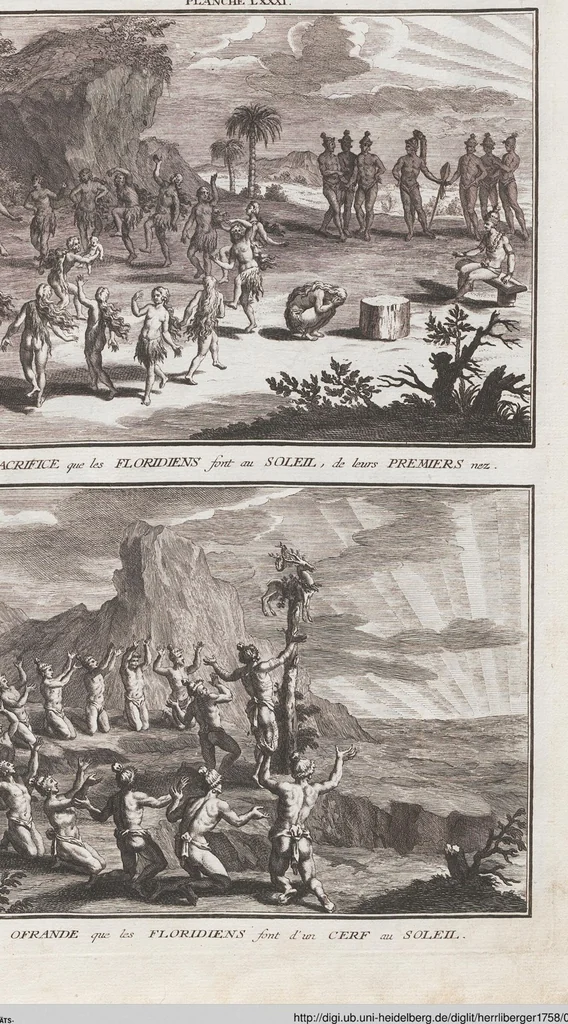 An illustration from Heilige Ceremonien, Gottes und Götzen-Dienste aller Völcker der Welt, Oder Eigentliche Vorstellung und summarischer Begriff, der vornehmsten Gottes-Dienstlichen Pflichten, Kirchen- und Tempel-Gebräuchen, der Christlich- und abgöttischen Völcker der gantzen Welt: Welche Nach des Berühmten Picarts Erfindung in Kupfer gestochen, und verlegt worden, 1748, leaf 252