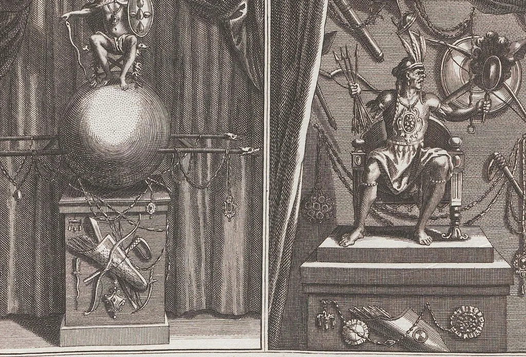 An illustration from Heilige Ceremonien, Gottes und Götzen-Dienste aller Völcker der Welt, Oder Eigentliche Vorstellung und summarischer Begriff, der vornehmsten Gottes-Dienstlichen Pflichten, Kirchen- und Tempel-Gebräuchen, der Christlich- und abgöttischen Völcker der gantzen Welt: Welche Nach des Berühmten Picarts Erfindung in Kupfer gestochen, und verlegt worden, 1748, leaf 256