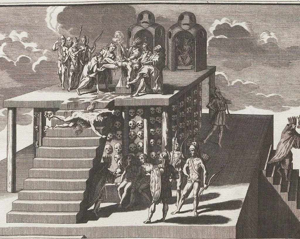 An illustration from Heilige Ceremonien, Gottes und Götzen-Dienste aller Völcker der Welt, Oder Eigentliche Vorstellung und summarischer Begriff, der vornehmsten Gottes-Dienstlichen Pflichten, Kirchen- und Tempel-Gebräuchen, der Christlich- und abgöttischen Völcker der gantzen Welt: Welche Nach des Berühmten Picarts Erfindung in Kupfer gestochen, und verlegt worden, 1748, leaf 258