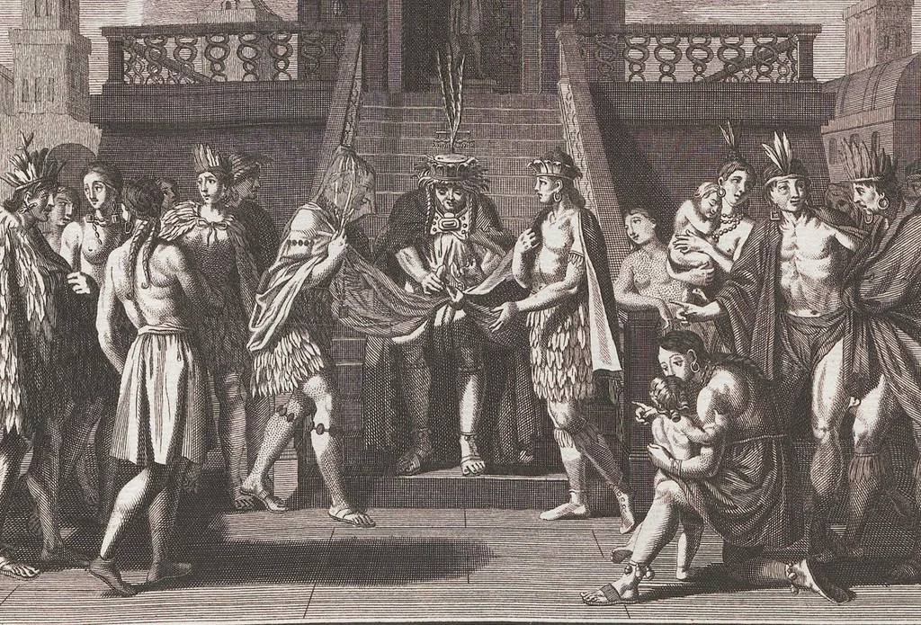 An illustration from Heilige Ceremonien, Gottes und Götzen-Dienste aller Völcker der Welt, Oder Eigentliche Vorstellung und summarischer Begriff, der vornehmsten Gottes-Dienstlichen Pflichten, Kirchen- und Tempel-Gebräuchen, der Christlich- und abgöttischen Völcker der gantzen Welt: Welche Nach des Berühmten Picarts Erfindung in Kupfer gestochen, und verlegt worden, 1748, leaf 262