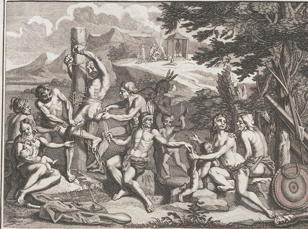 An illustration from Heilige Ceremonien, Gottes und Götzen-Dienste aller Völcker der Welt, Oder Eigentliche Vorstellung und summarischer Begriff, der vornehmsten Gottes-Dienstlichen Pflichten, Kirchen- und Tempel-Gebräuchen, der Christlich- und abgöttischen Völcker der gantzen Welt: Welche Nach des Berühmten Picarts Erfindung in Kupfer gestochen, und verlegt worden, 1748, leaf 272