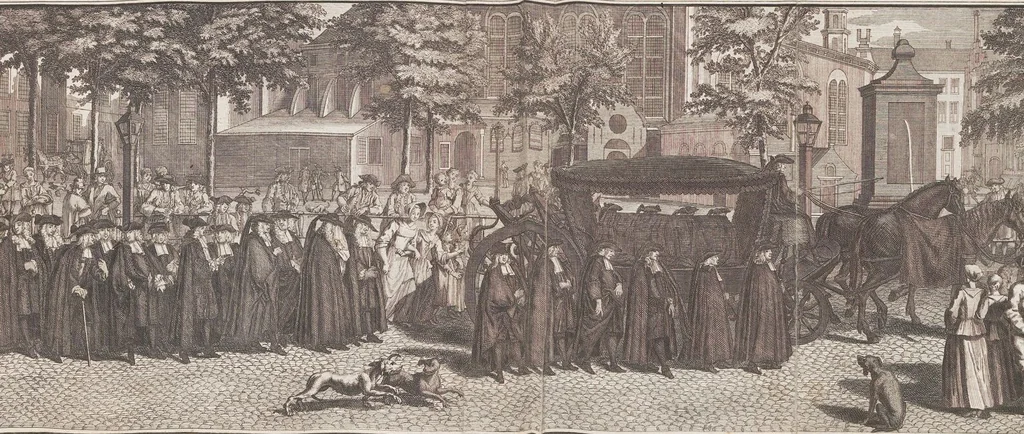 An illustration from Heilige Ceremonien, Gottes und Götzen-Dienste aller Völcker der Welt, Oder Eigentliche Vorstellung und summarischer Begriff, der vornehmsten Gottes-Dienstlichen Pflichten, Kirchen- und Tempel-Gebräuchen, der Christlich- und abgöttischen Völcker der gantzen Welt: Welche Nach des Berühmten Picarts Erfindung in Kupfer gestochen, und verlegt worden, 1748, leaf 56