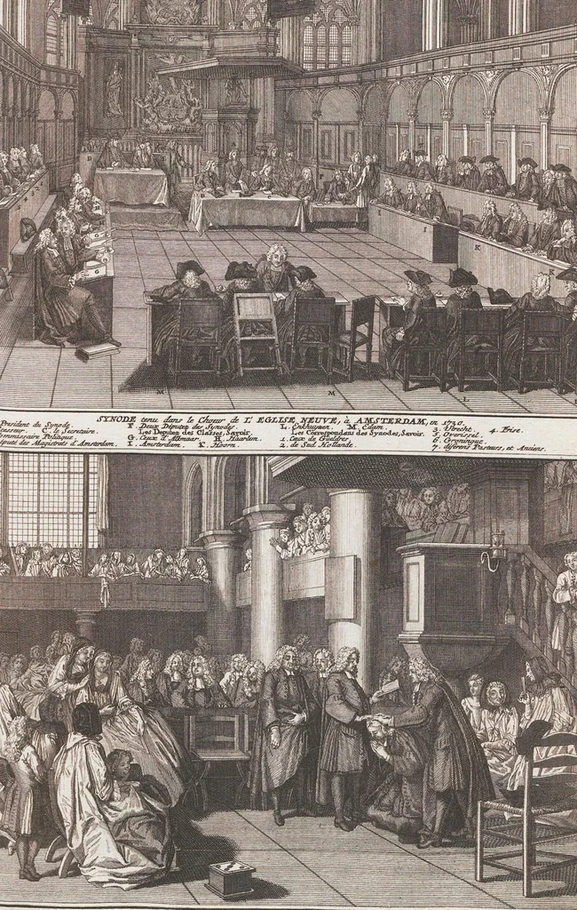 An illustration from Heilige Ceremonien, Gottes und Götzen-Dienste aller Völcker der Welt, Oder Eigentliche Vorstellung und summarischer Begriff, der vornehmsten Gottes-Dienstlichen Pflichten, Kirchen- und Tempel-Gebräuchen, der Christlich- und abgöttischen Völcker der gantzen Welt: Welche Nach des Berühmten Picarts Erfindung in Kupfer gestochen, und verlegt worden, 1748, leaf 58