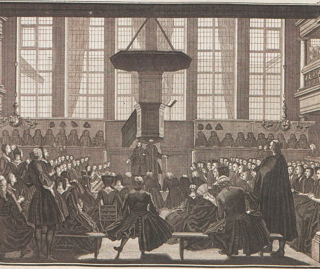 An illustration from Heilige Ceremonien, Gottes und Götzen-Dienste aller Völcker der Welt, Oder Eigentliche Vorstellung und summarischer Begriff, der vornehmsten Gottes-Dienstlichen Pflichten, Kirchen- und Tempel-Gebräuchen, der Christlich- und abgöttischen Völcker der gantzen Welt: Welche Nach des Berühmten Picarts Erfindung in Kupfer gestochen, und verlegt worden, 1748, leaf 67