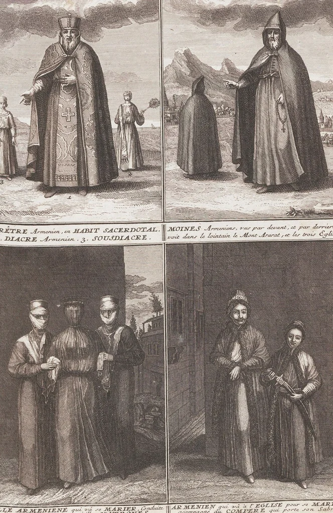 An illustration from Heilige Ceremonien, Gottes und Götzen-Dienste aller Völcker der Welt, Oder Eigentliche Vorstellung und summarischer Begriff, der vornehmsten Gottes-Dienstlichen Pflichten, Kirchen- und Tempel-Gebräuchen, der Christlich- und abgöttischen Völcker der gantzen Welt: Welche Nach des Berühmten Picarts Erfindung in Kupfer gestochen, und verlegt worden, 1748, leaf 79