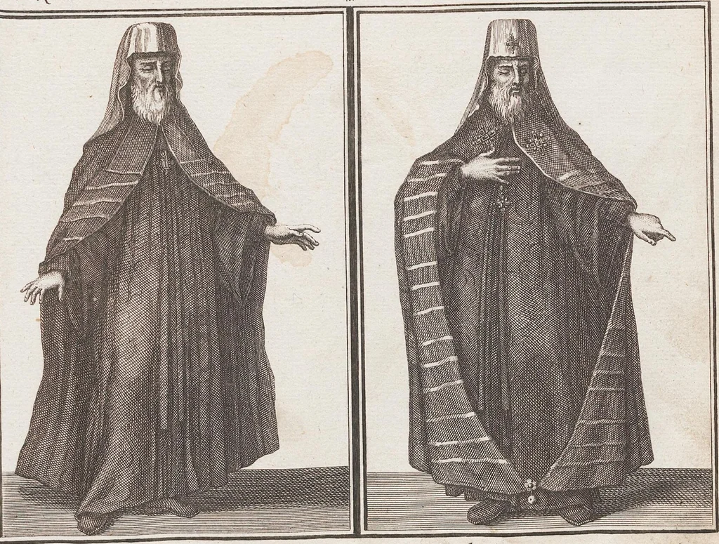 An illustration from Heilige Ceremonien, Gottes und Götzen-Dienste aller Völcker der Welt, Oder Eigentliche Vorstellung und summarischer Begriff, der vornehmsten Gottes-Dienstlichen Pflichten, Kirchen- und Tempel-Gebräuchen, der Christlich- und abgöttischen Völcker der gantzen Welt: Welche Nach des Berühmten Picarts Erfindung in Kupfer gestochen, und verlegt worden, 1748, leaf 82